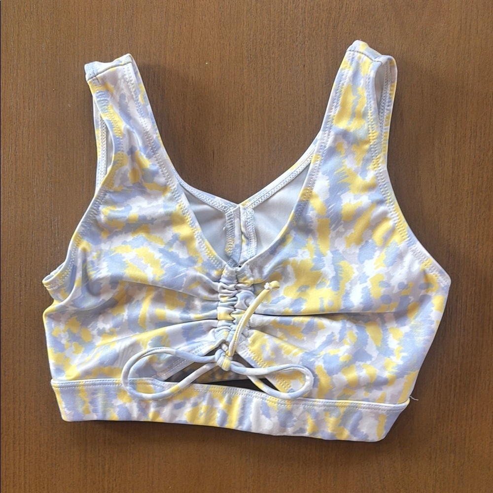 Danz N Motion Yellow and Gray Patterned dance/athletic top